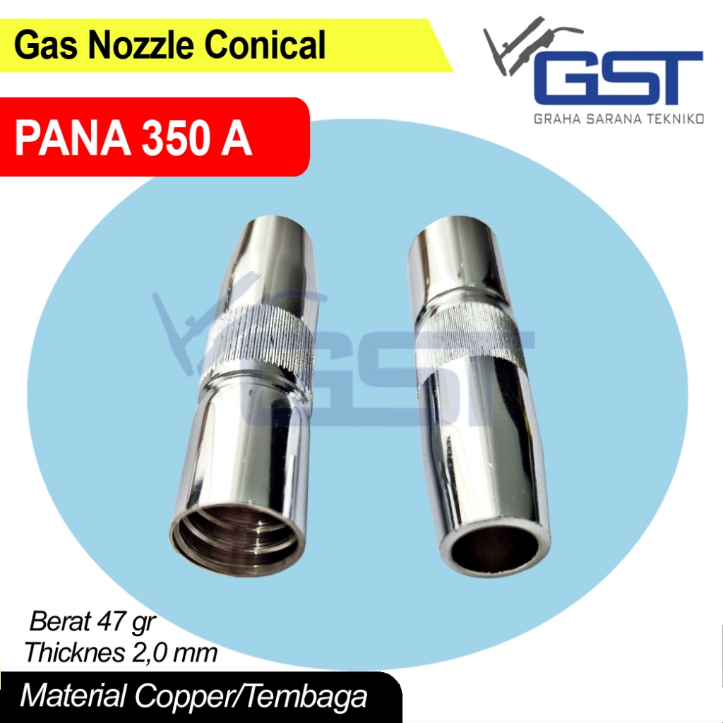 Nozzle Nosel Nozel Pana 350A Conical Lancip / Mig Welding Torch Mesin Las
