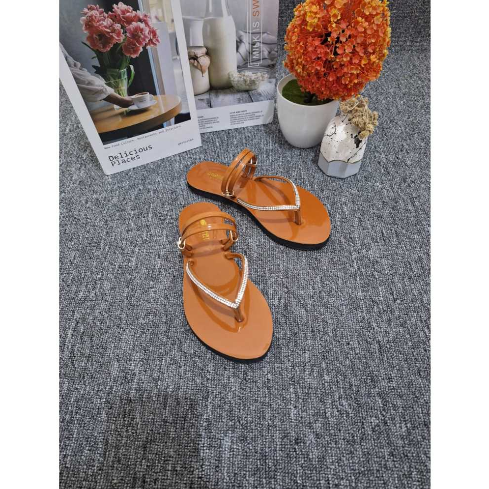 BONAFEET/THEA Sandal Wanita Jepit Premium Slop Karet Sendal Mutiara Teplek Cewek Kekinian Murah