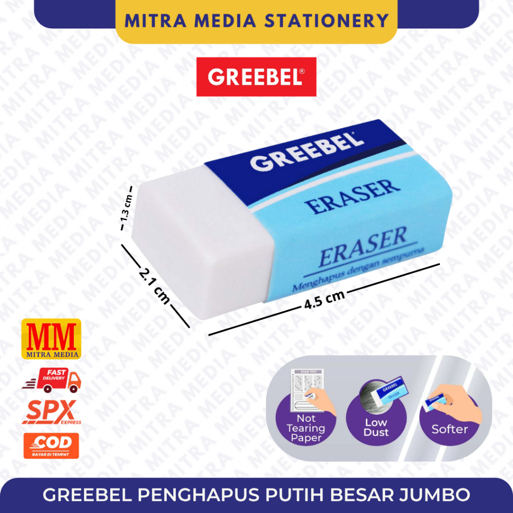 

GREEBEL Eraser Penghapus Pensil / Penghapus Greebel Besar Jumbo / Penghapus Putih