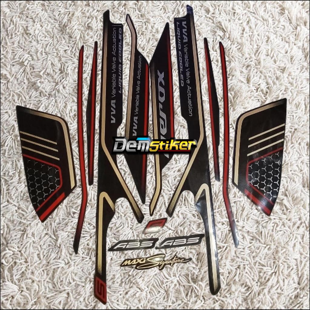 Stiker Striping Lis Aerox ABS 2023 Warna Hitam & Silver Berkualitas