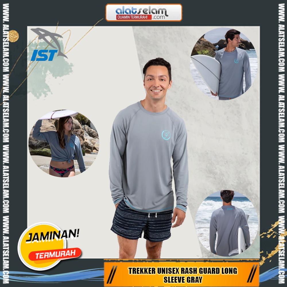 IST Trekker Unisex Rash Guard Long Sleeve Gray / IST Rashguard Long / Pakaian Snorkling Renang