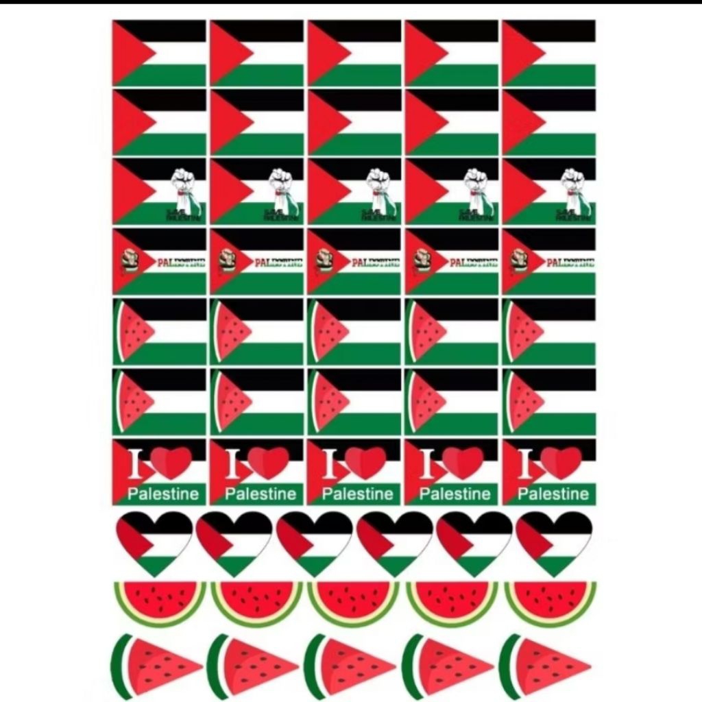

stiker pipi bendera Palestina semangka kombinasi isi 50