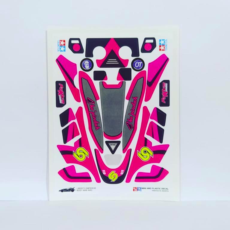 Stiker Liberty Emperor - Body Hitam Kombinasi Pink - Vinnyl Laminating Doft