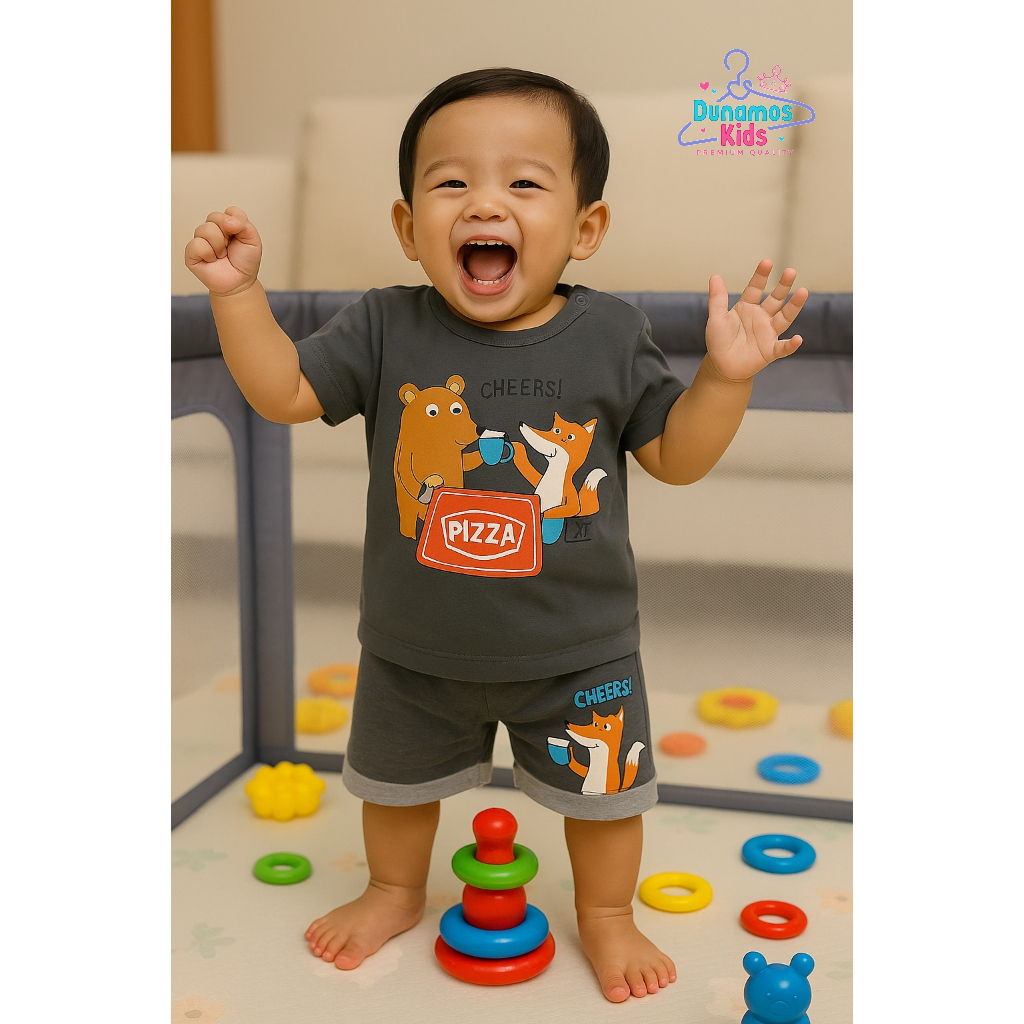 Baju Bayi Laki-Laki 6-9 Bulan One set Topi