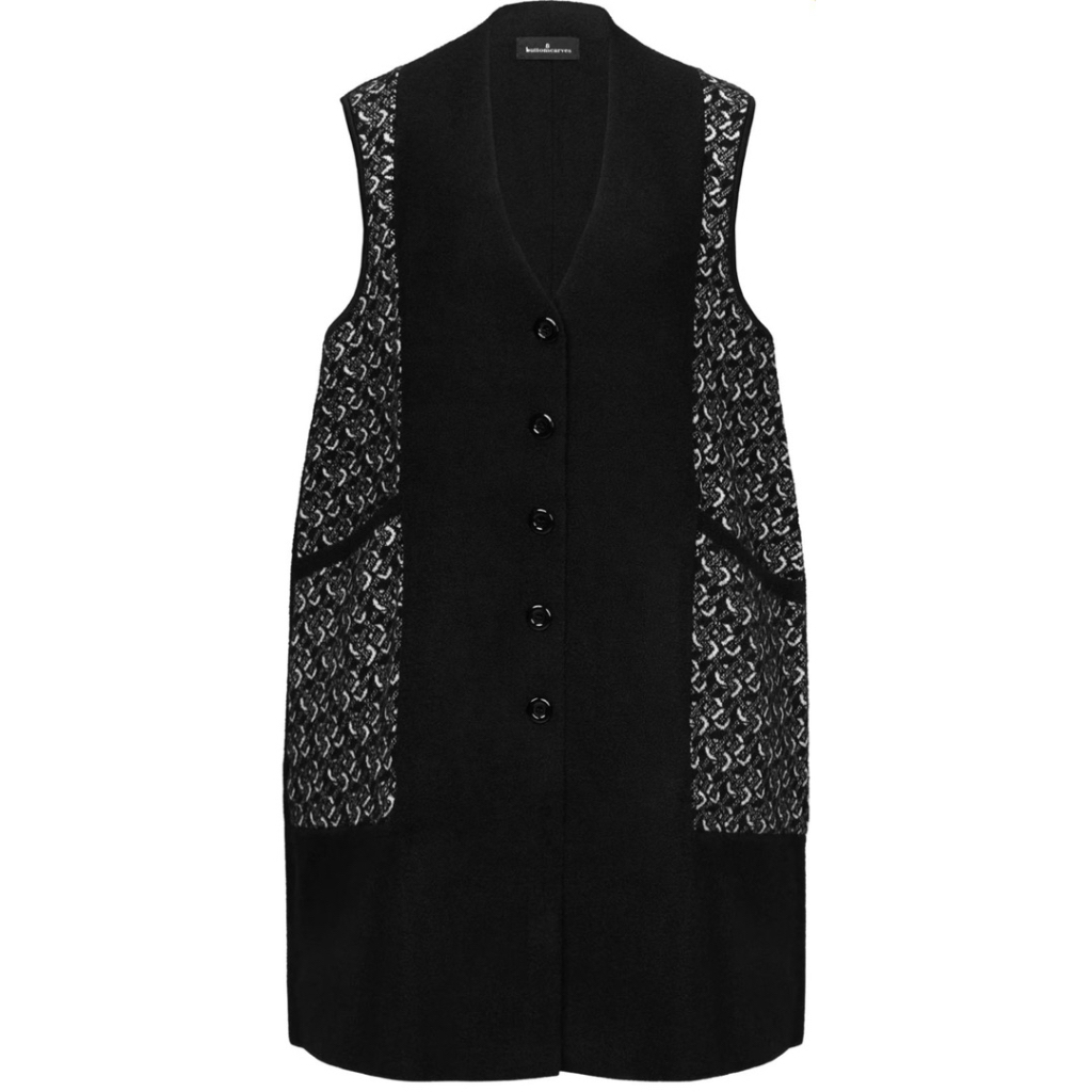 OUTER WANITA SIZE JUMBO BUTTONSCARVES TESSA SLEEVELESS COAT (NEW)