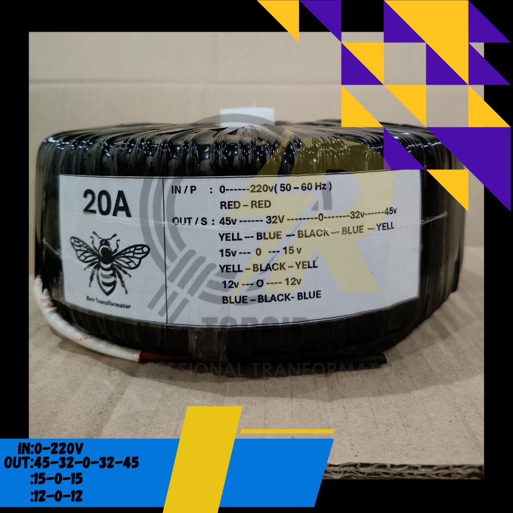 TRAFO TOROID 20A CT 45v - 32v