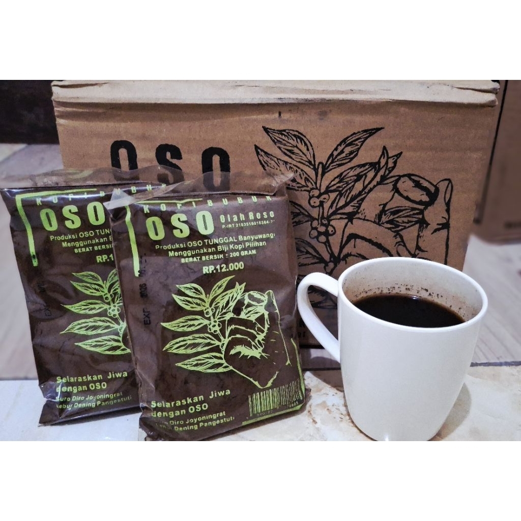 

Kopi bubuk hitam OSO 200gr / Produksi Oso Tunggal Banyuwangi / Olah Roso kopi bubuk hitam murah