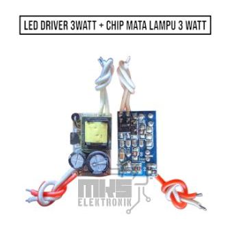 Led Driver 3Watt + Chip Mata Lampu 3 Watt