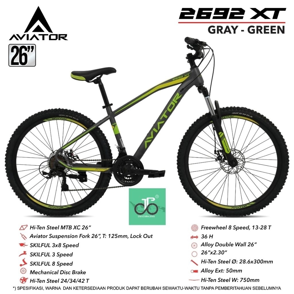 Sepeda MTB 26" Aviator 2692 XT 24speed 2692XT