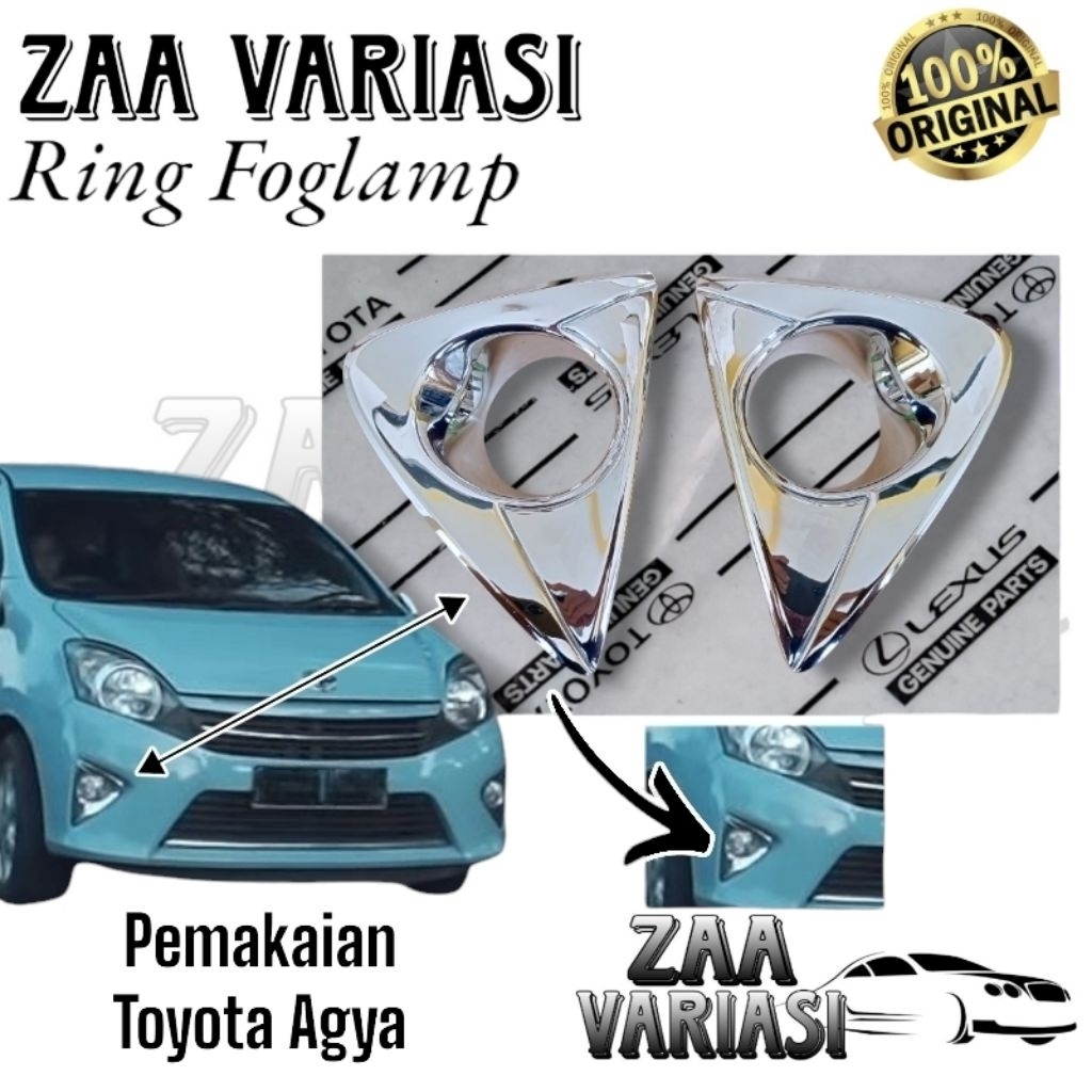 Cover Foglamp Agya Chrome Original Toyota Agya 2013-2016 // Ring Foglamp Agya Chrome Original Toyota
