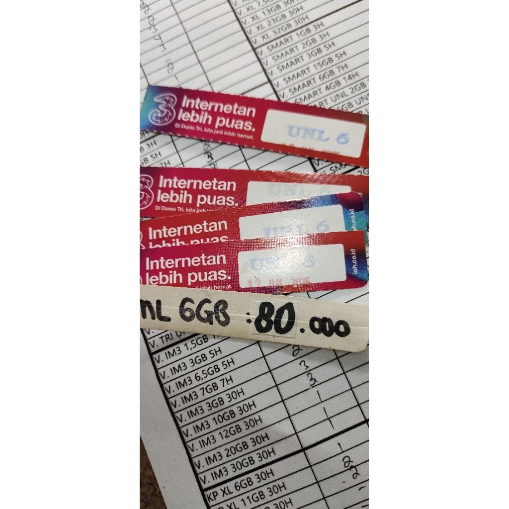 voucher tri unlimited 6gb