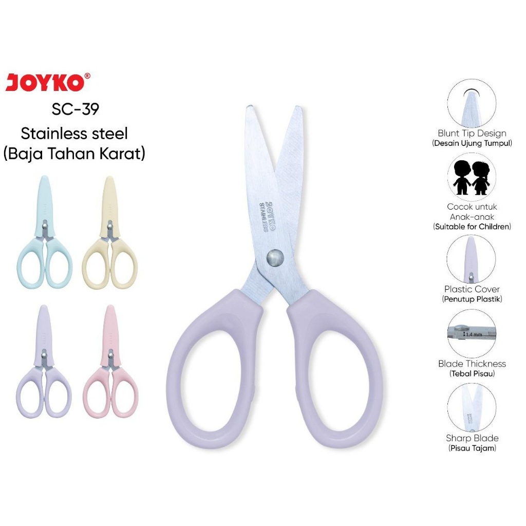 

Joyko Gunting anak / gunting dengan penutup SC-39