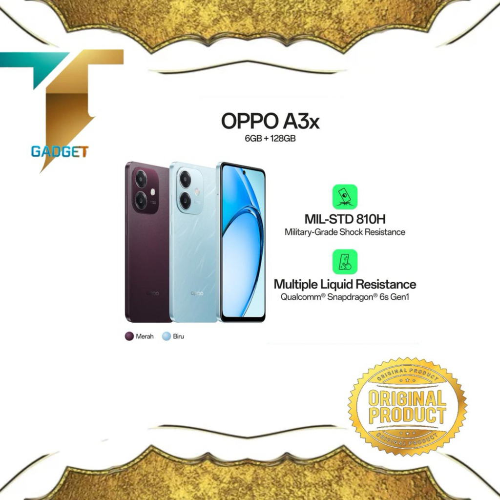 OPPO A3X RAM 6GB/ROM 128GB GARANSI RESMI OPPO