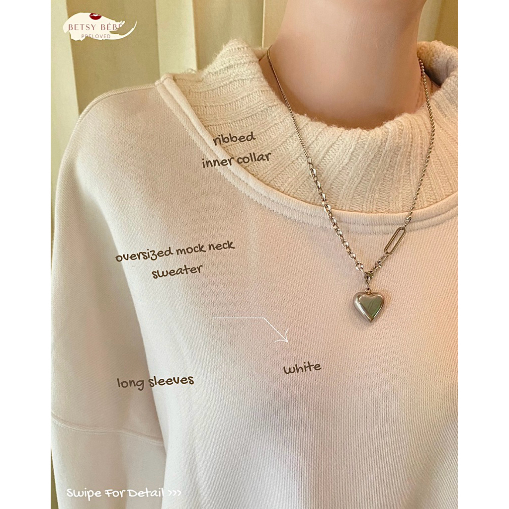 Preloved Oversize Mock Neck Sweater