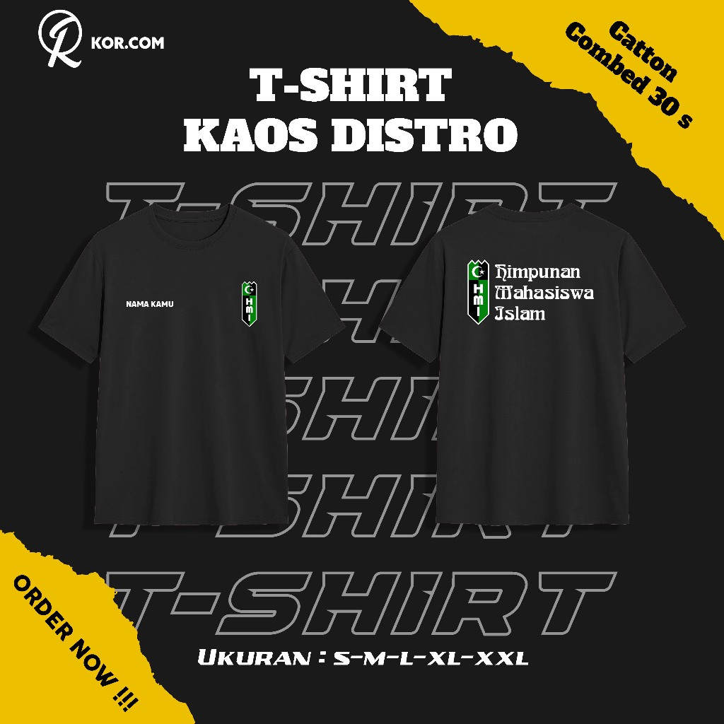 Baju Lengan Pendek Himpunan Mahasiswa Islam HMI Gratis Nama Kamu Kaos Distro
