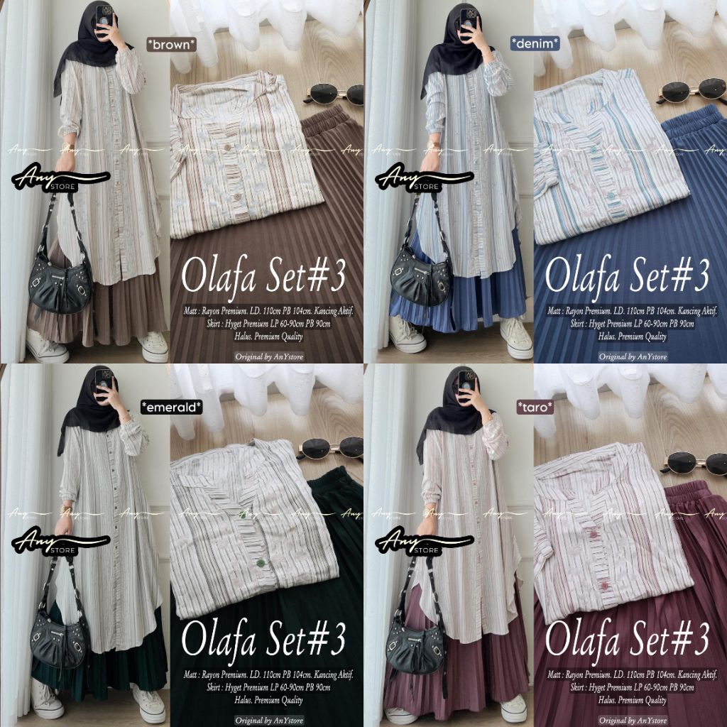 BISA COD • AJENG KAHYANG KOSA OLAFA KAIRA AMELIA SET ROK ORI BY ANY // BAJU SETELAN ROK COCOK BUAT K