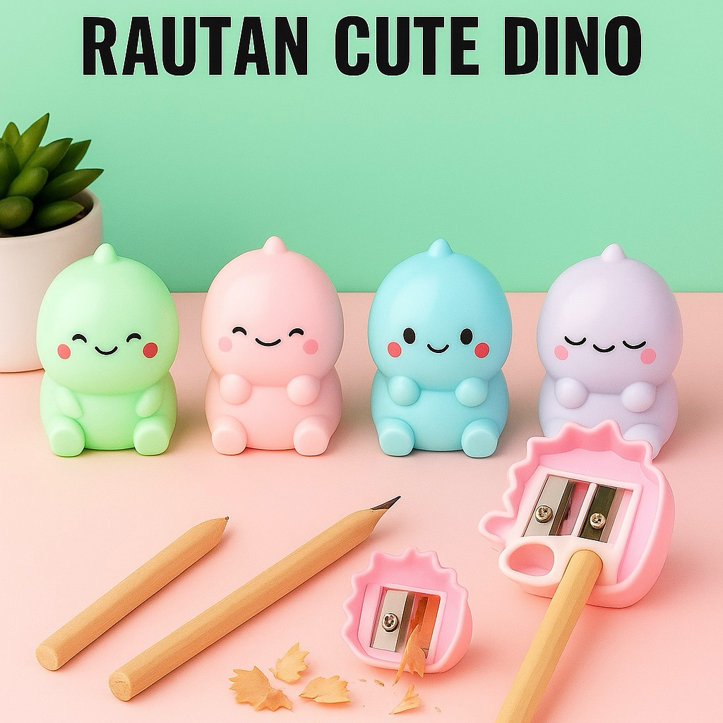 

Rautan Serutan Pensil Sharpener Cute Dino 1 Lubang / Rautan Pensil Karakter Lucu