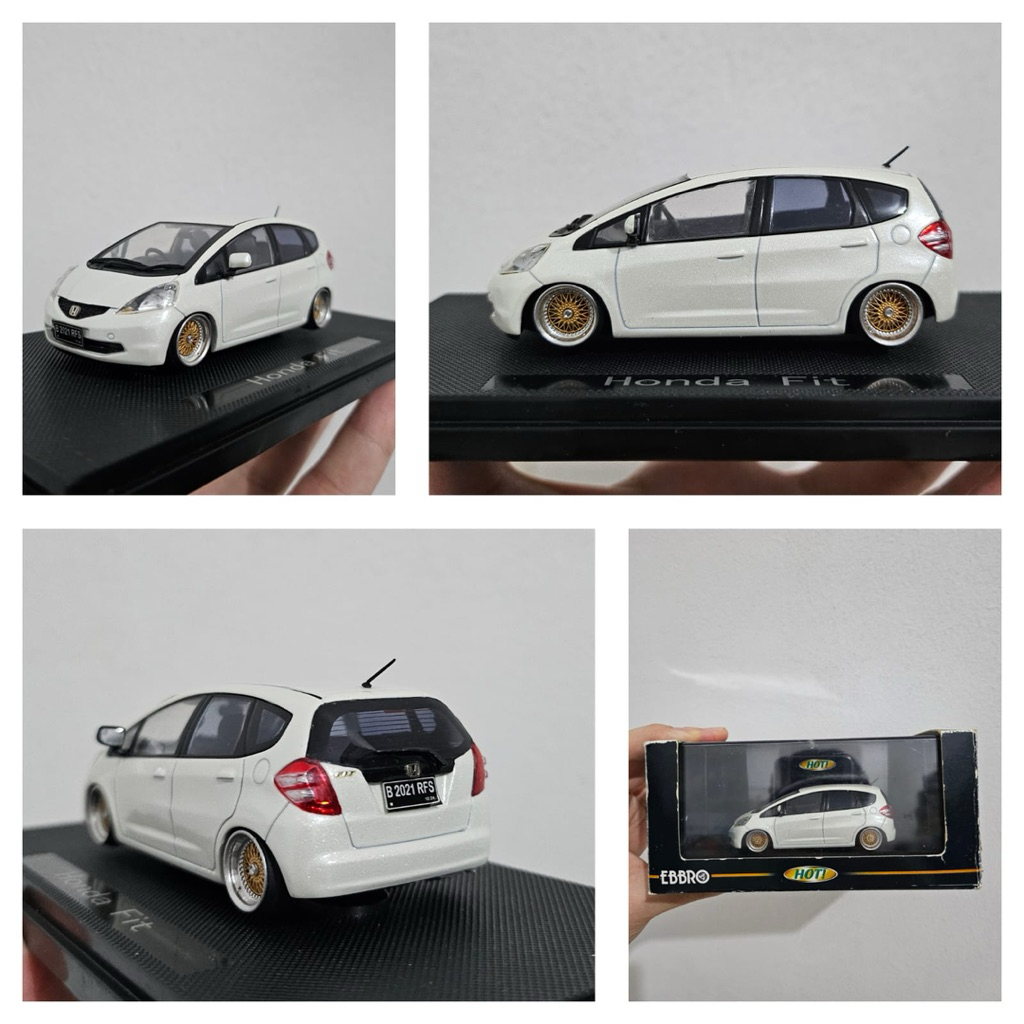 Ebbro 1/43 diecast honda jazz ge8 fit putih white rare limited