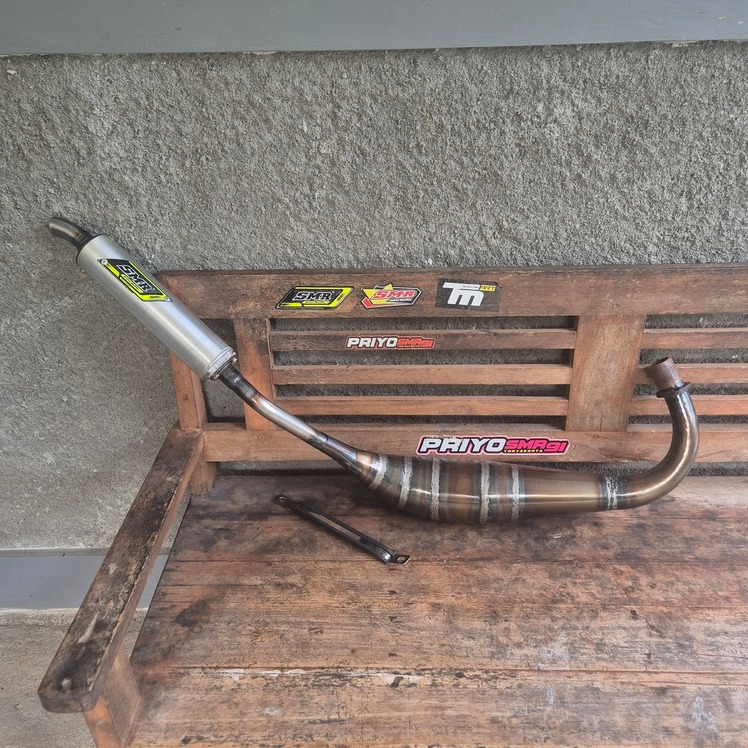 Knalpot Kolong Scorpio Satria 2tak SMR  Racing Jogja Plat Karat