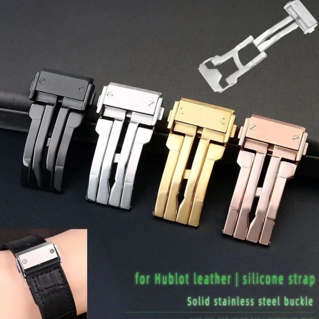 Buckle Hublot Tali strap jam tangan Hublot on logo for kulit leather karet rubber buckle kepala peng