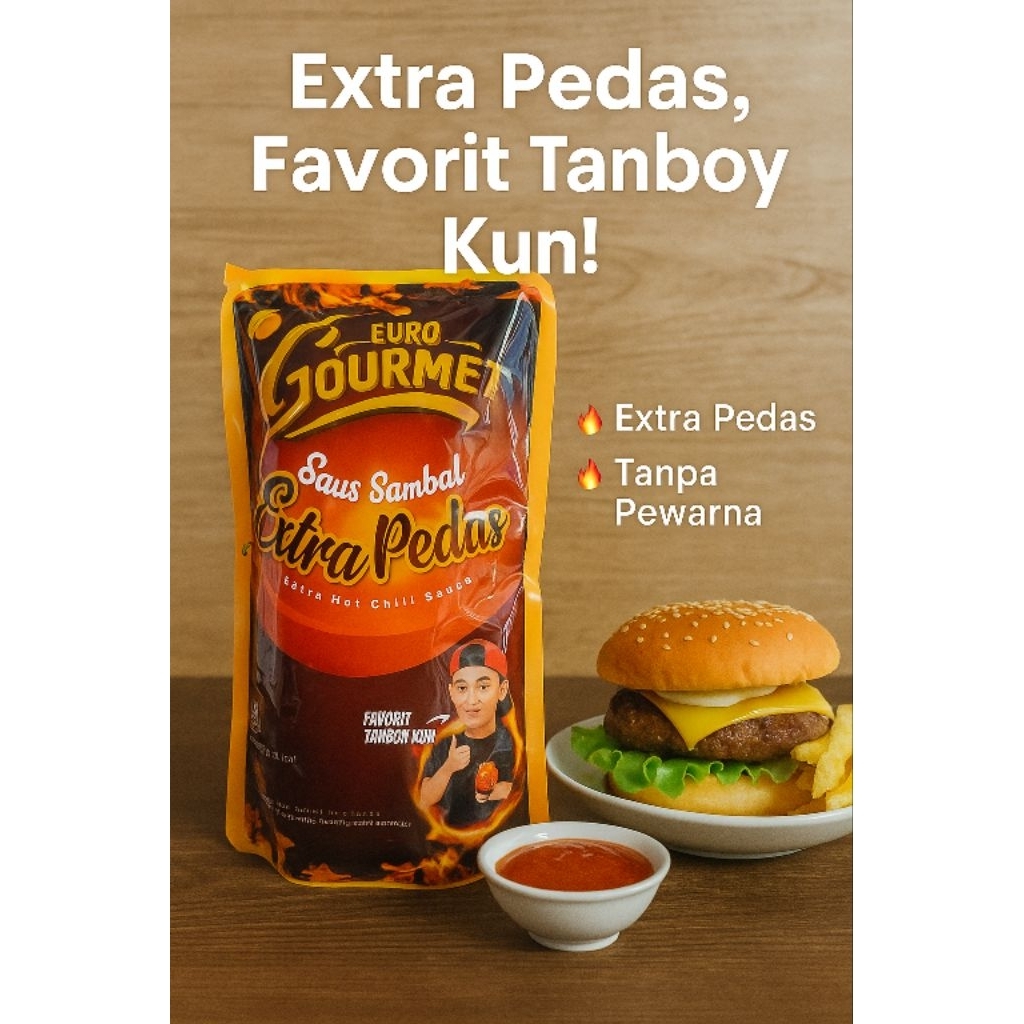 

Euro Gourmet Saus Sambal Extra Pedas 1000gr - Saus Cabe Super Pedas & Nikmat
