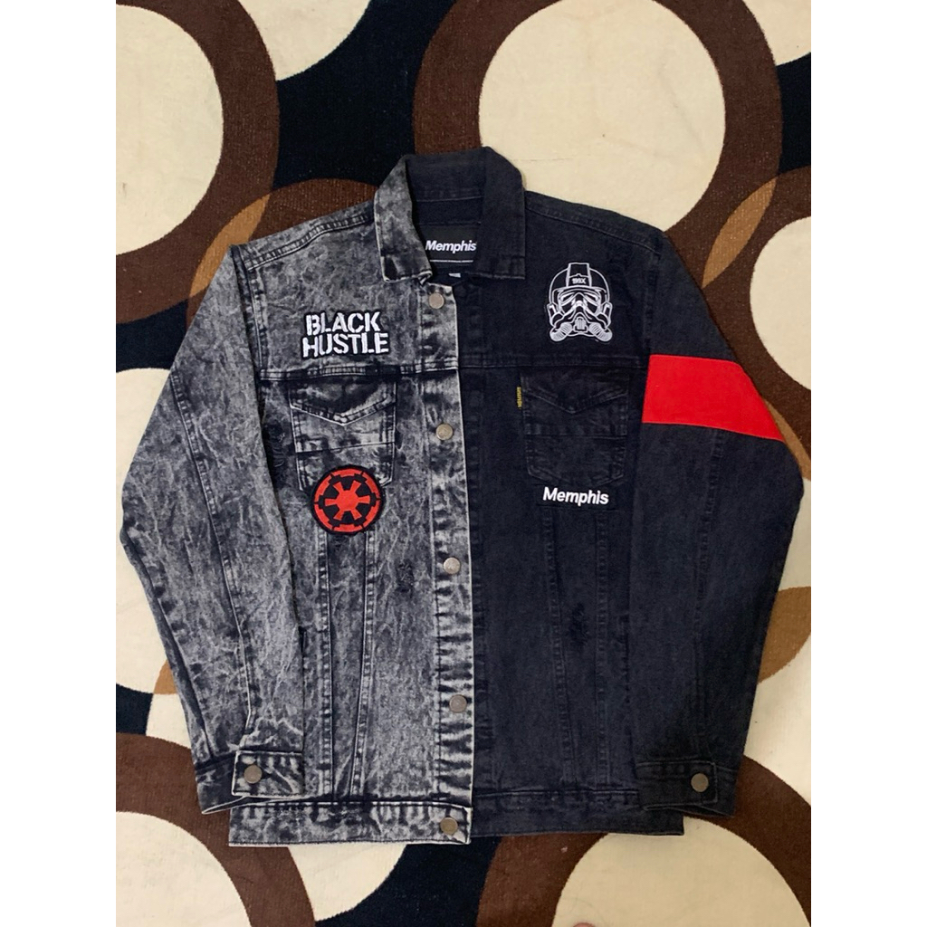 Denim Jacket (Ripped) - Black Hustle