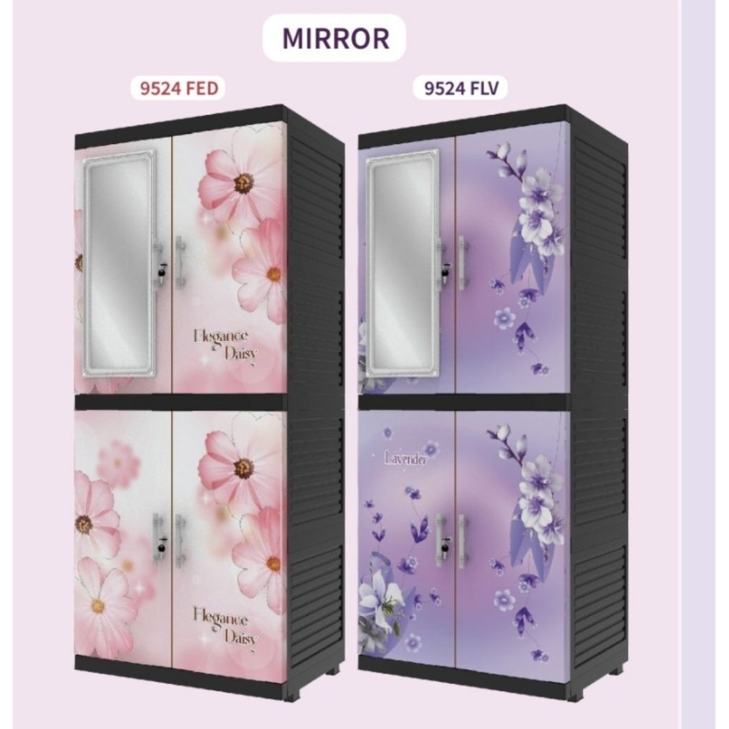 Lemari Plastik NAIBA MSC BOSTON FIT 9524 Motif dewasa minimalis