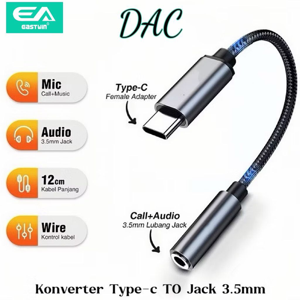 Konverter Adapter DAC Type C to Jack 3.5mm Female