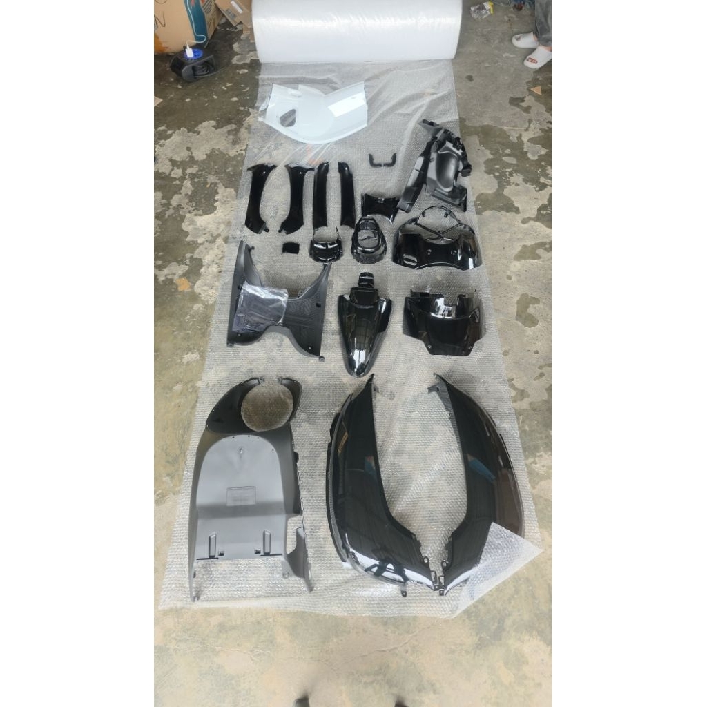 Komplit set scoopy fi k93 2017 2018 2019 hitam injeksi Kasar+halus