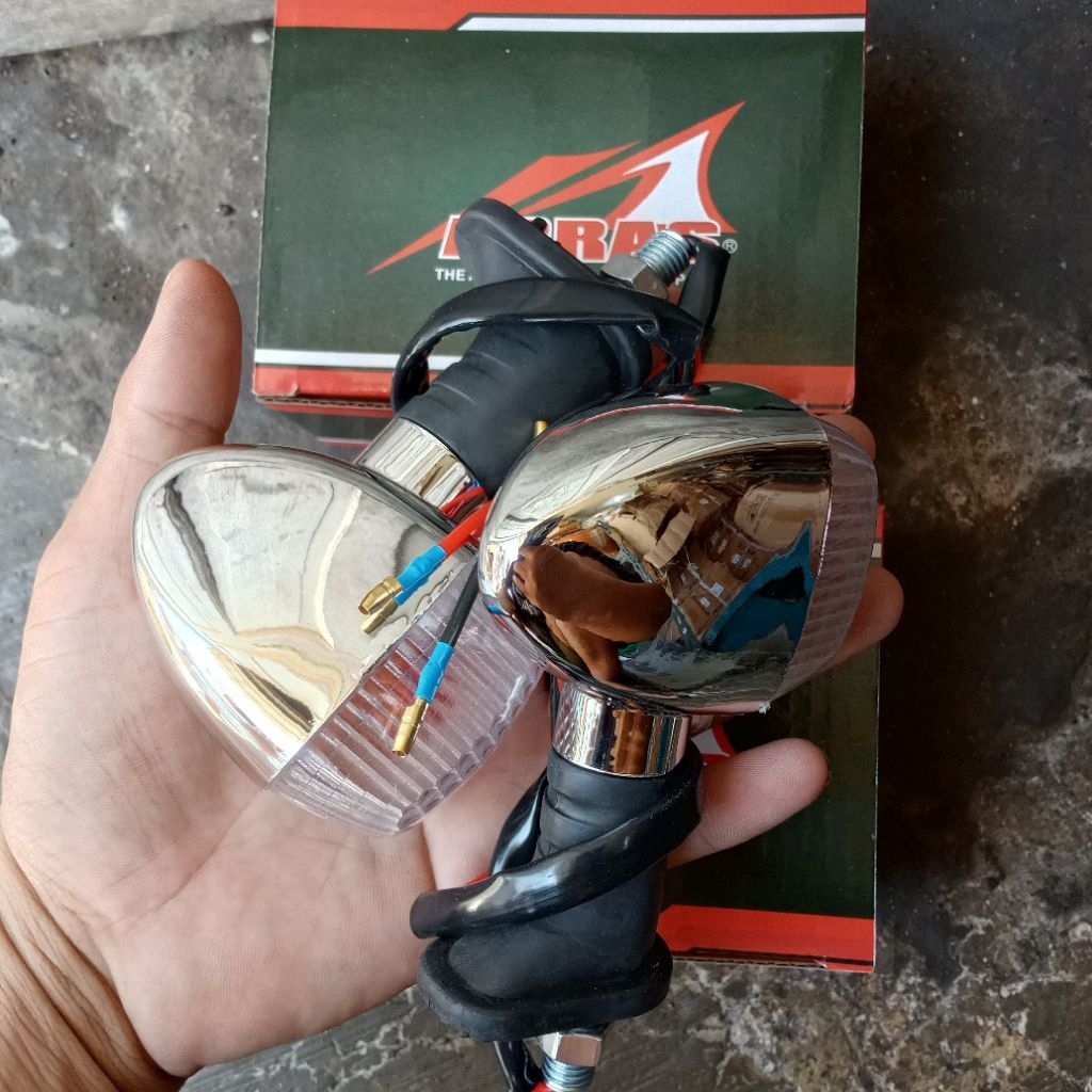 lampu sein NINJA R / SS CHROM Panjang riting ninja set UNIVERSAL GOOD QUALITY