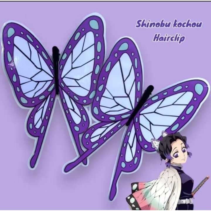 Jepit Rambut Shinobu Kocho Kostum Cosplay Property Kimetsu no Yaiba