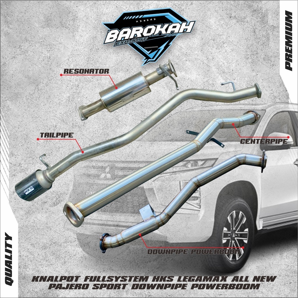 KNALPOT FULLSYSTEM HKS LEGAMAX ALL NEW PAJERO SPORT DOWNPIPE POWERBOOM