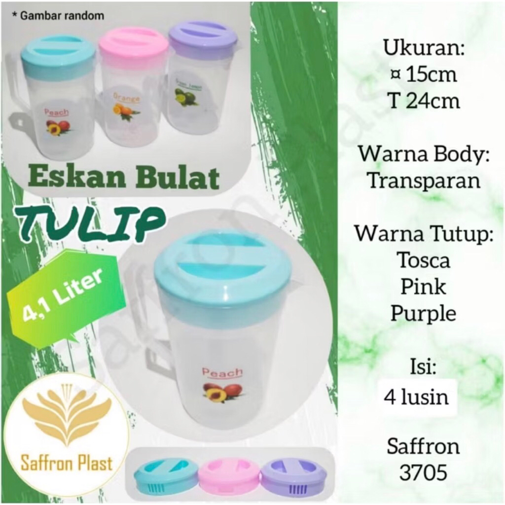 Teko Eskan Jumbo Plastik 4,1 liter - Gratis Gelas