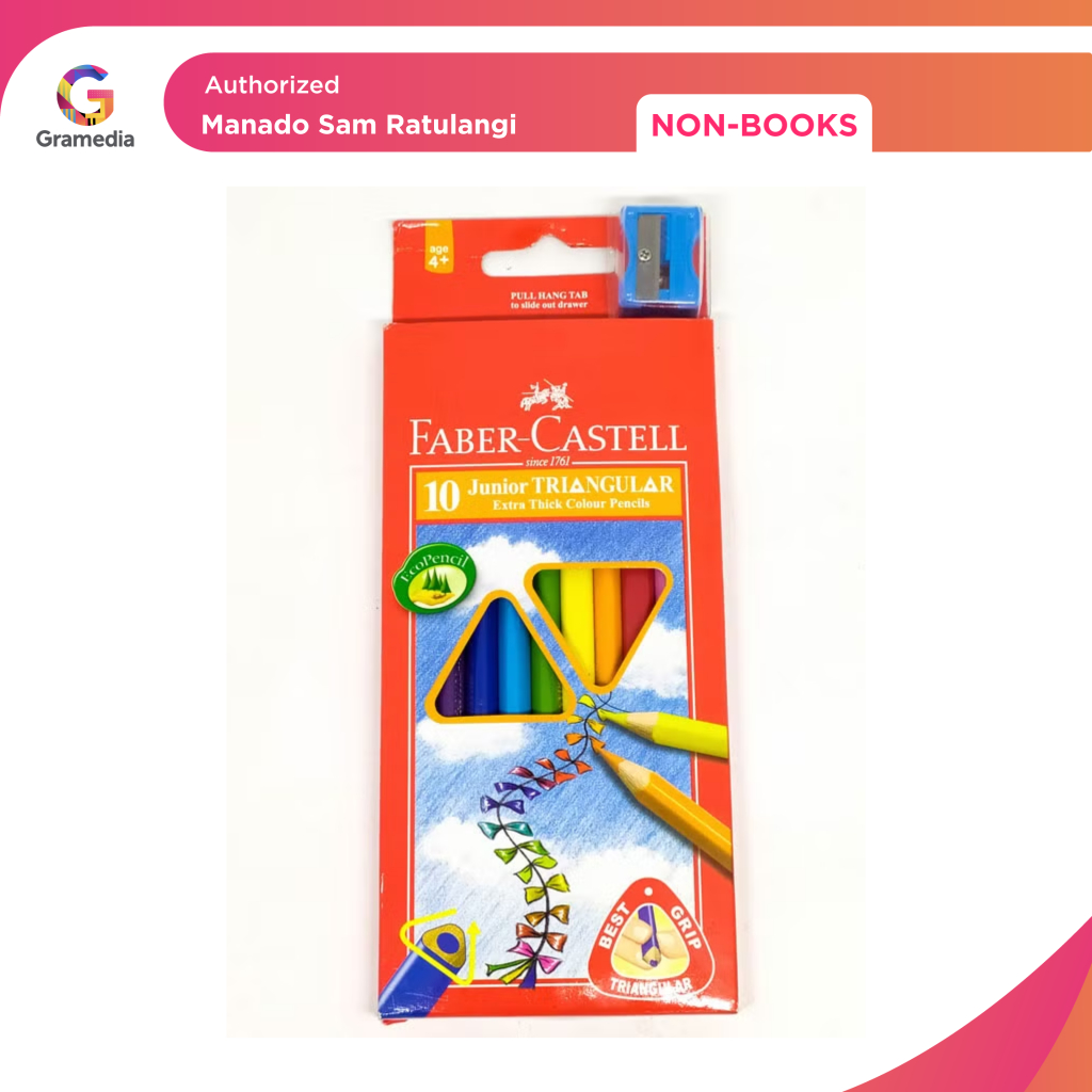 

Gramedia Manado-Faber Castell Junior Triangular - Pensil Warna Isi 10