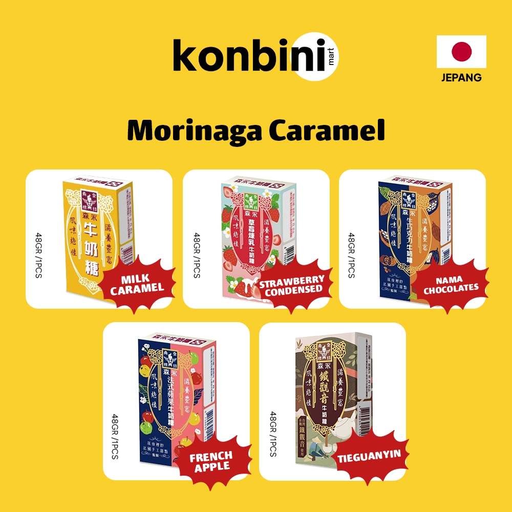 

KONBINI JEPANG - Morinaga's Candy Milk Caramel Strawberry Permen Susu 48gr