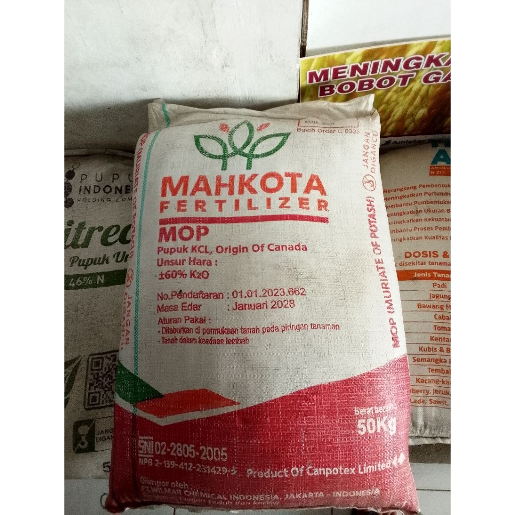 Pupuk KCL Mahkota MOP Repack 500gram