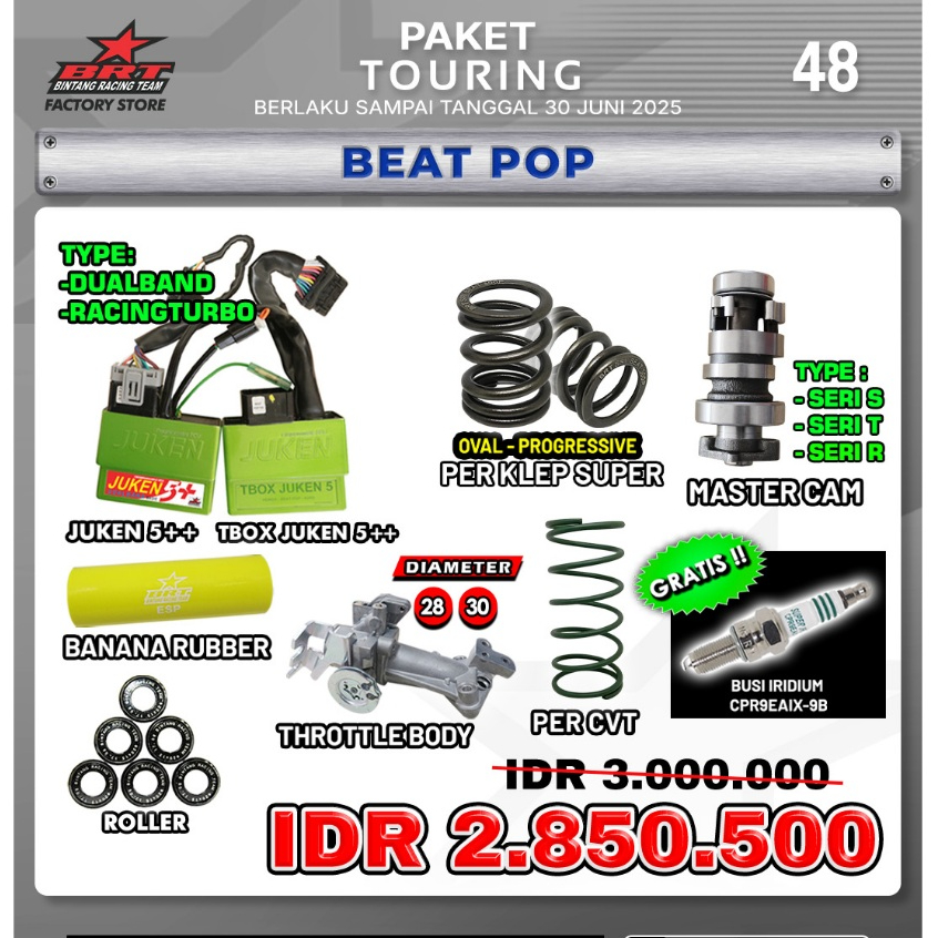 PROMO PAKET TOURING BRT 48 // BEAT POP / JUKEN 5++ /TBOX JUKEN 5++ / PER KLEP /BANANA RUBBER / THROT