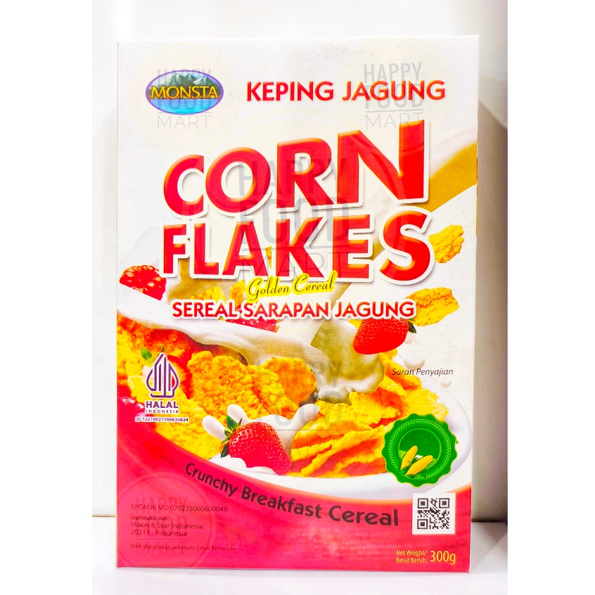 

[HALAL] MONSTA CORNFLAKES 300 GRAM/ CORN FLAKES/SEREAL CORN FLAKE/EMPING JAGUNG/JAGUNG PIPIH/CORNFLAKE