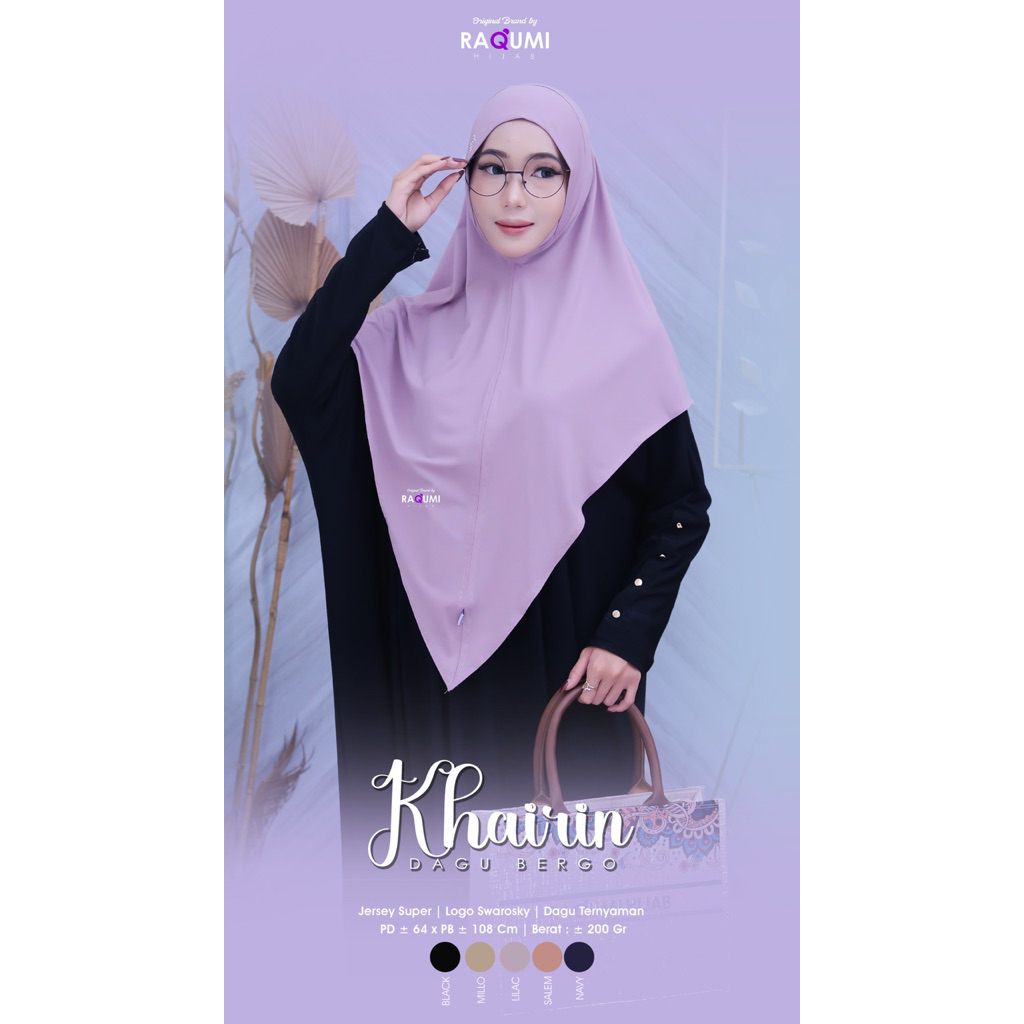 Khairin Dagu Bergo Original Raqumi Hijab Jersey Super Raqumi Khairin