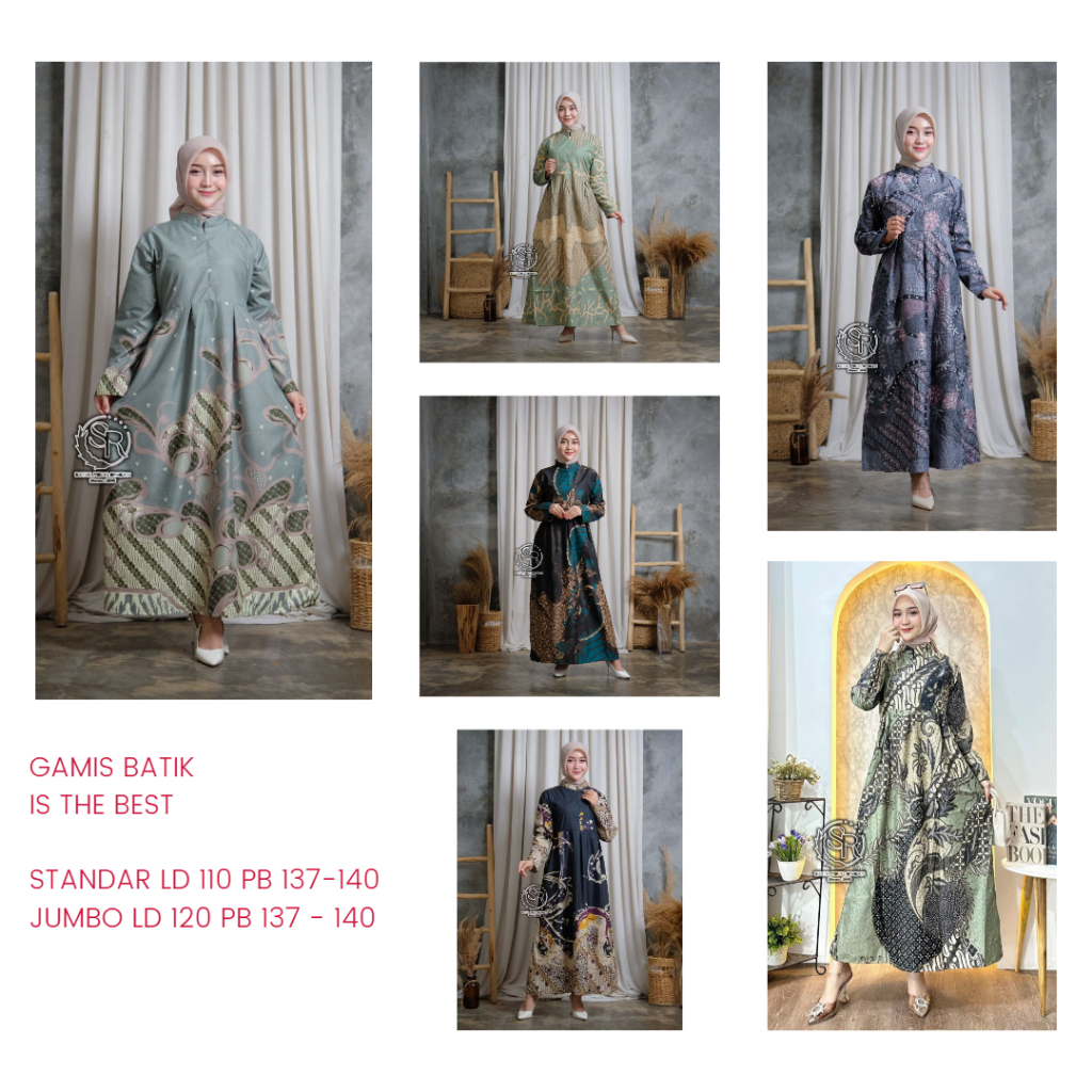 Gamis batik modern baju wanita gamis batik