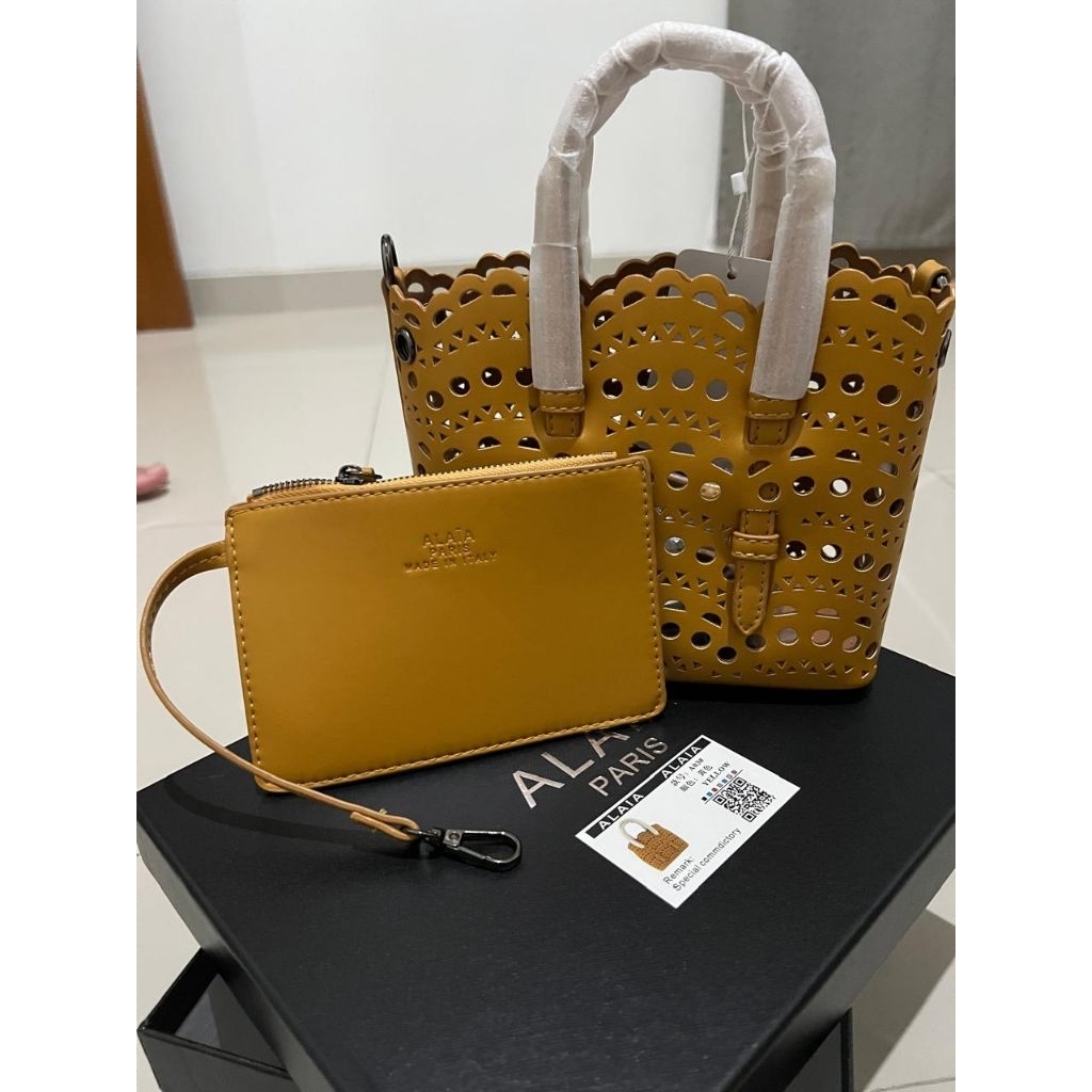 Alaia Mina Yellow small bag