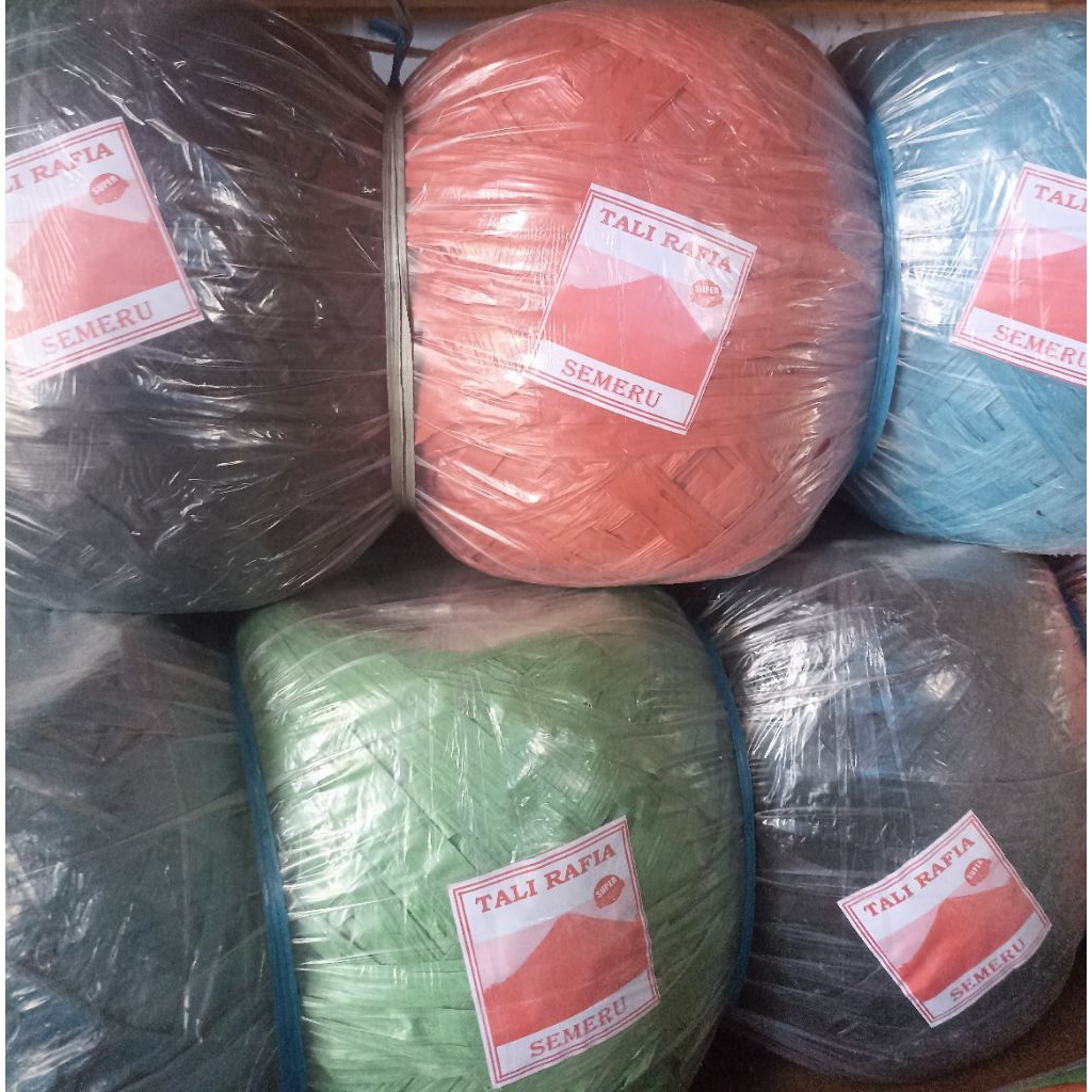 

( 1 ) TALI RAFIA PLASTIK GULUNG ~ CAP SEMERU merah ✓ kuat