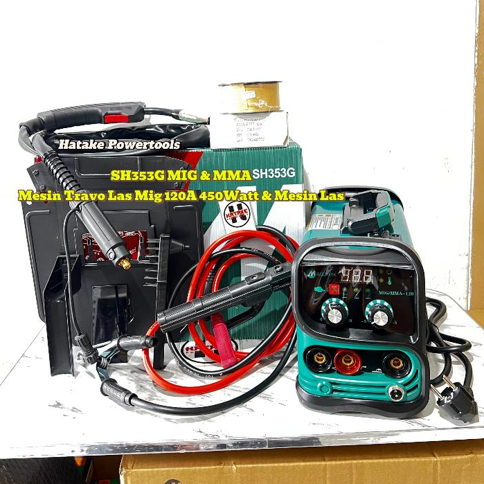 SH353G MESIN LAS MIG 450WATT 120A MAILTANK SH353G Mesin Las Mig 120 Gas CO2 FluxCore Gasless MIGi 12