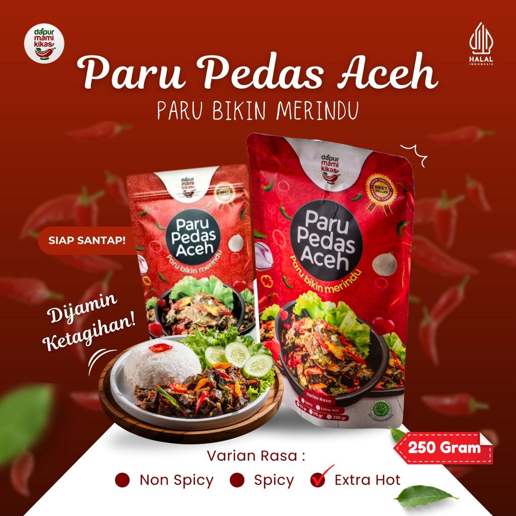 

Paru Pedas Aceh 250gr | Varian Extra Hot! Khusus Pecinta Pedas Sejati – Bukan Untuk Yang Lemah!