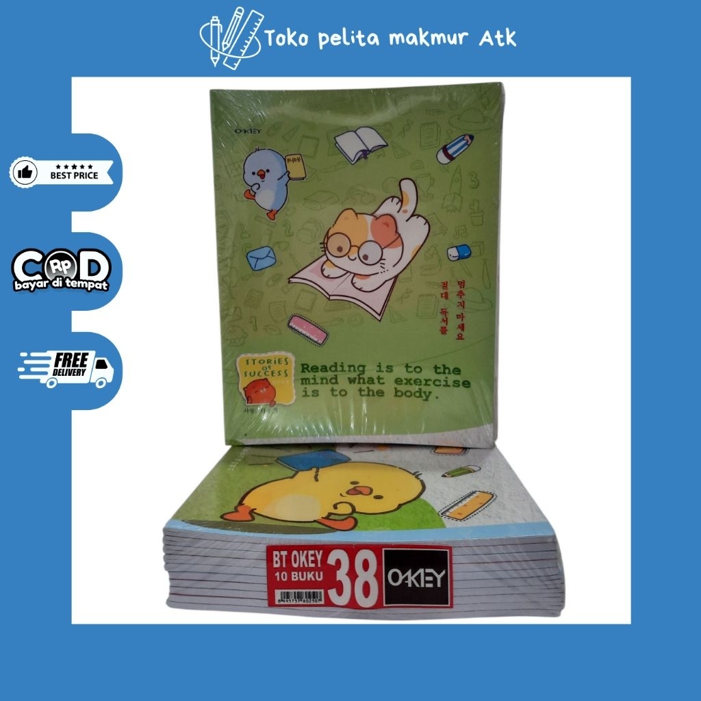 

BUKU TULIS OKEY 38 LEMBAR (1 pack isi 10 buku)