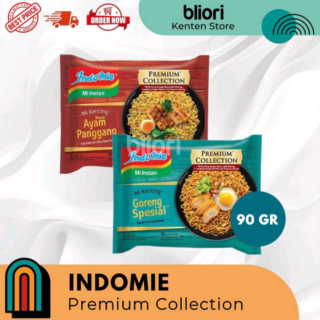

Indomie premium selection Mie keriting rasa ayam panggang / goreng special mie goreng