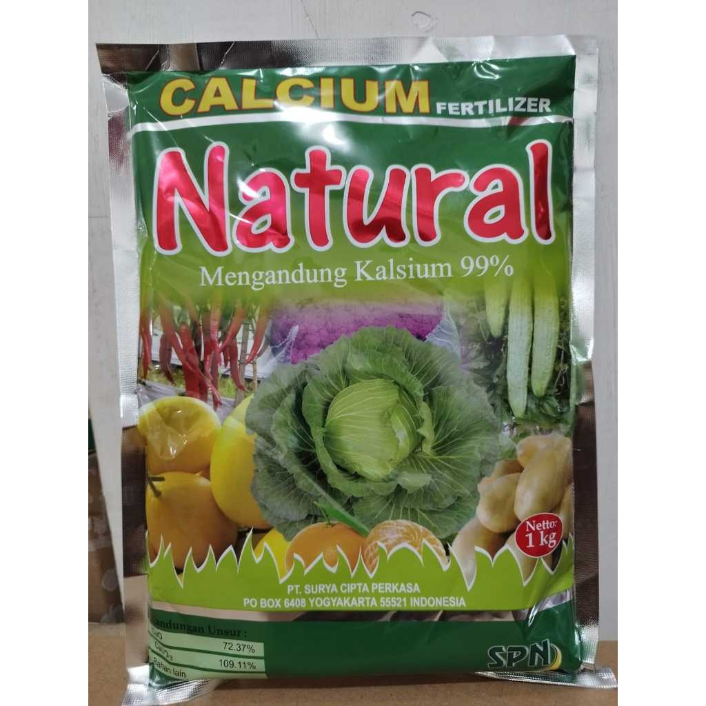 

NATURAL CALSIUM FERTILIZER 1 KG mengandung kalsium 99%