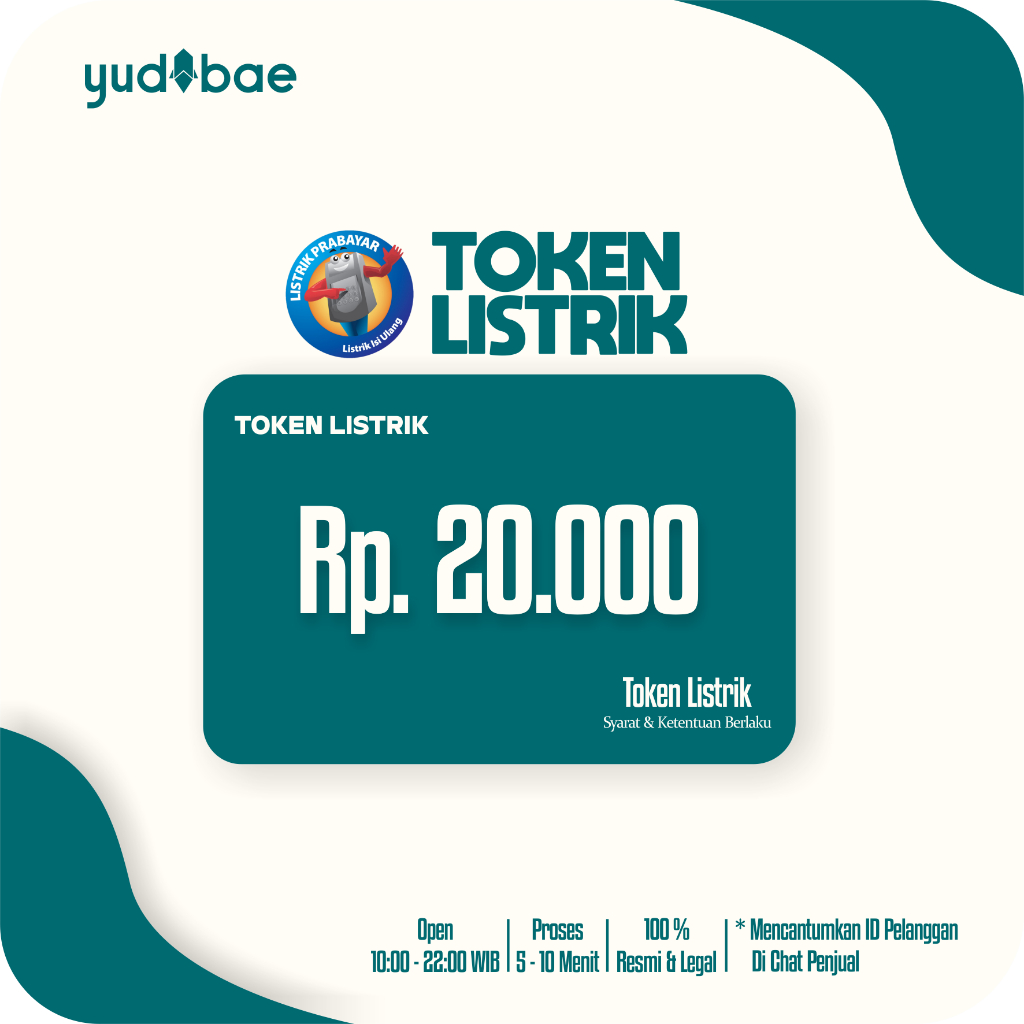 TERMURAH TOKEN PLN | TOKEN LISTRIK | PULSA LISTRIK MURAH 10K 20K 50K 100K