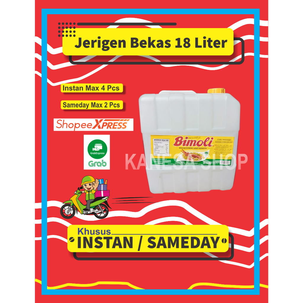 Jerigen Minyak Bimoli 18 Liter Bekas - INSTAN/SAMEDAY
