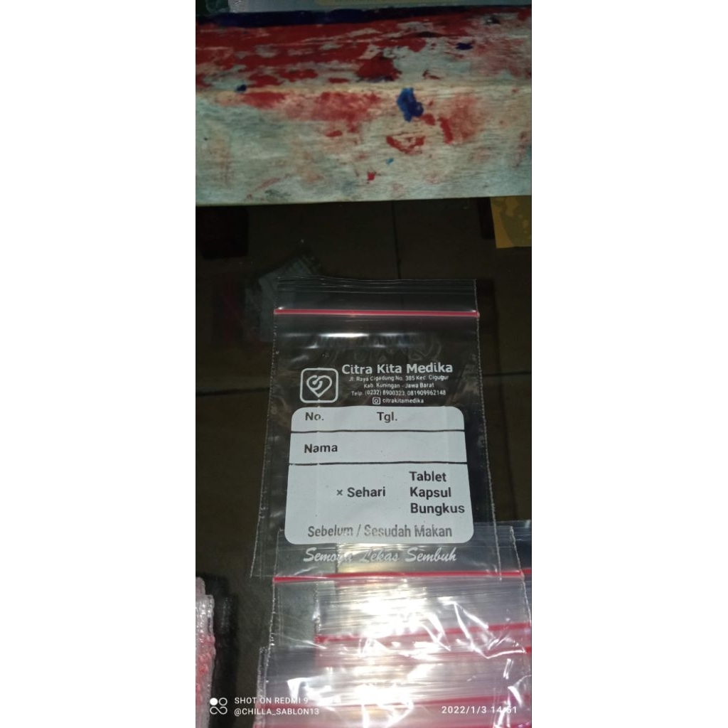 Sablon Plastik Klip 12x20